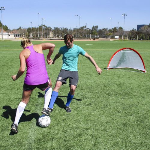  GoSports Foldable Pop Up Soccer Goal Nets, Set of 2, With Agility Training Cones and Portable Carrying Case for Kids & Adults (Choose from 2.5, 4 and 6 sizes)