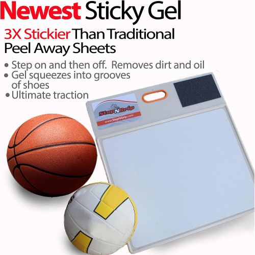  StepNGrip Courtside Shoe Grip Traction Mat - Newest Sticky Mat - Never Needs Replacement Sheets, Allows Court Grip for Basketball Volleyball. Sticky Stop Power …