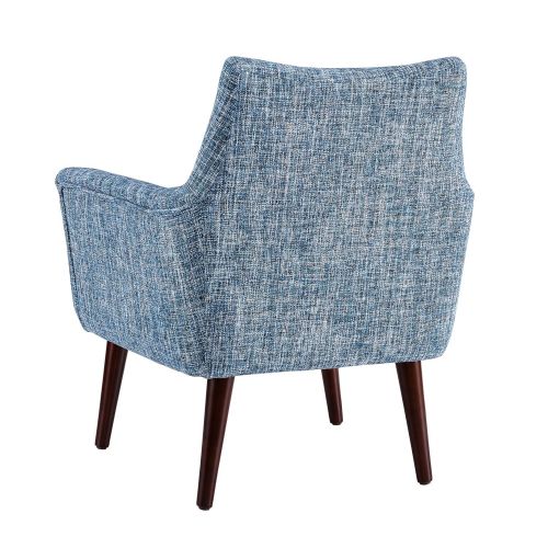  Linon Riley Blue Chair, Dark Walnut