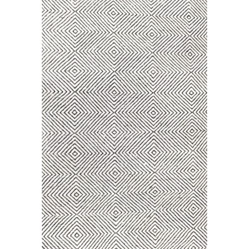 NuLOOM nuLOOM Handmade Fancy Trellis Wool Paddle Runner Area Rugs, 2 6 x 8, Grey