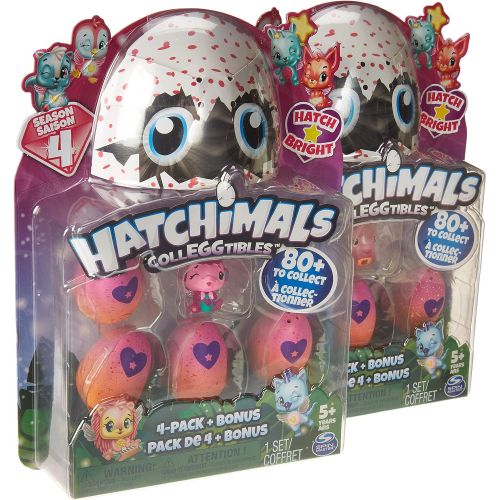  [아마존베스트]Hatchimals CollEGGtibles Season 4 Kid’s Toys (2-Pack) Collectible Playset | Glitter, Metallic, Glow-in-The-Dark- Fuzzy, and Limited Edition Surprises | Girls and Boys