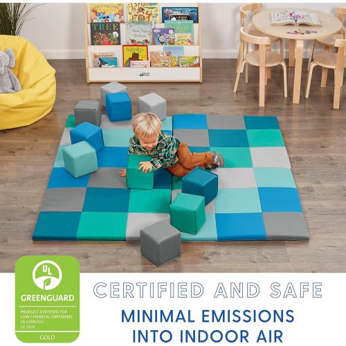  ECR4Kids Softzone Patchwork Toddler Foam Play Mat, 58 Square, Primary
