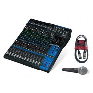 Yamaha MG16XU 16-Channel Mixing Console Bundle with Pure Resonance Audio UC1S Microphone and Microphone Cable