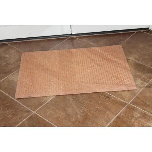  A1 Home Collections A1HCPR65-EP02 Doormat Matrix Eco-Poly Indoor/Outdoor Mats with Anti Slip Fabric Finish, Light Brown