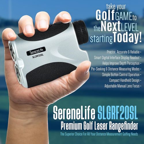  SereneLife Premium Golf Laser Rangefinder with Pinsensor - Digital Golf Distance Meter - Compact Design - Travel Case