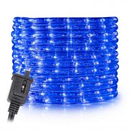 WYZworks 150 feet Blue LED Rope Lights - Flexible 2 Wire Accent Holiday Christmas Party Decoration Lighting | ETL & UL Certified