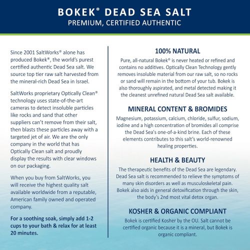  SaltWorks Bokek Dead Sea Salt, Fine - 55 lb Bag