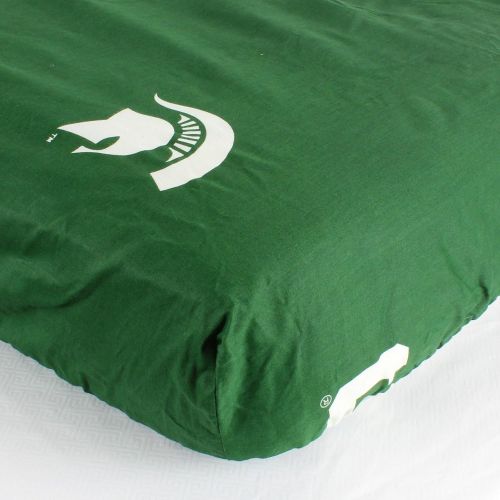  College Covers Michigan State Spartans Pair of Fitted Crib Sheets, 28 x 52 x 6, Team Color