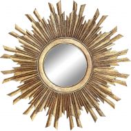 Creative Co-op Round Sunburst Wall Mirror with Gold Finish
