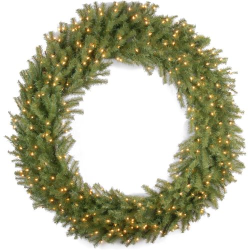  National Tree Company National Tree 60 Inch Norwood Fir Wreath with 300 Clear Lights (NF-60WLO)