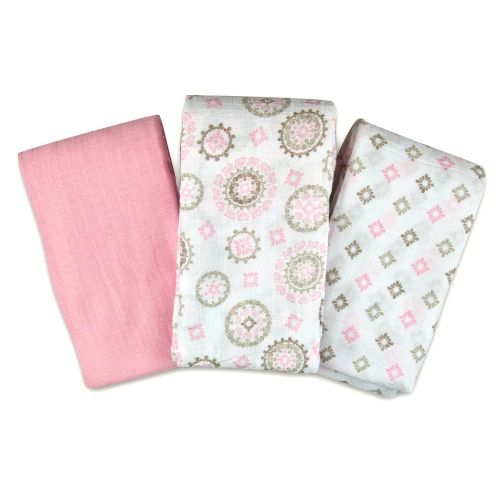 썸머인펀트 Summer Infant SwaddleMe Muslin Blanket, Floral Medalion, 3-Pack (Discontinued by Manufacturer)