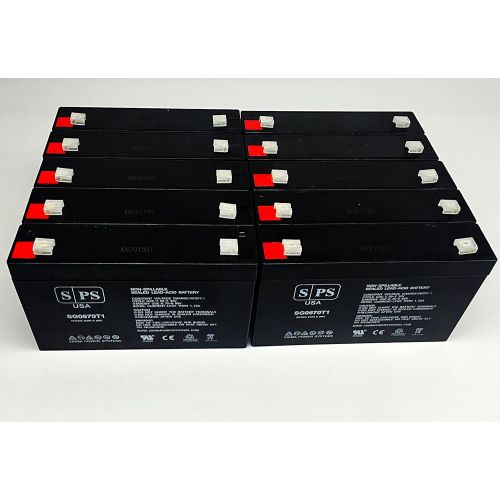  6V 7Ah Replacement Battery Enduring 3FM7, 3-FM-7 (UPS Replacement Battery) - SPS Brand (10 Pack)