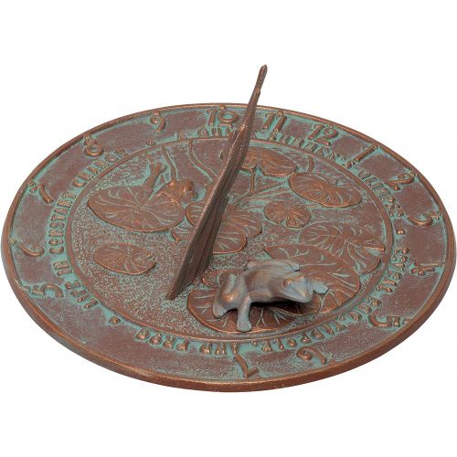  Whitehall Products Frog Sundial, Copper Verdi