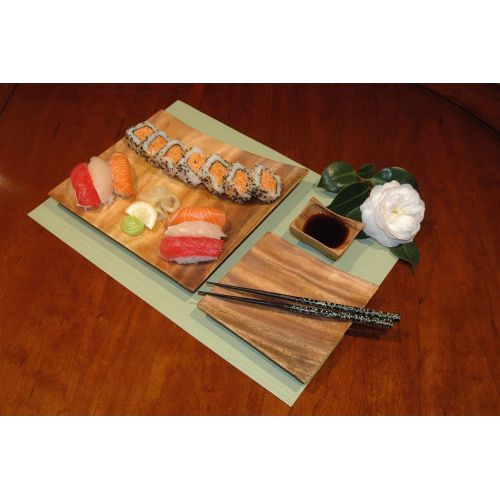  Pacific Merchants Trading Pacific Merchants Acaciaware 16- by 5.5- by 2-Inch Acacia Wood 3-Part Divided Serving Tray