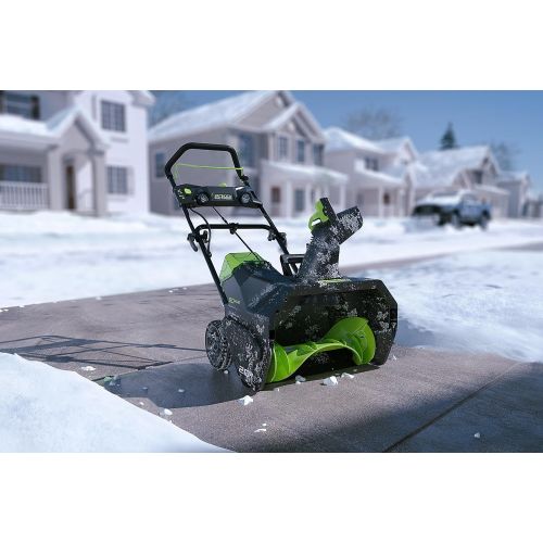  Greenworks PRO 20-Inch 80V Cordless Snow Thrower, 2.0 AH Battery Included 2600402