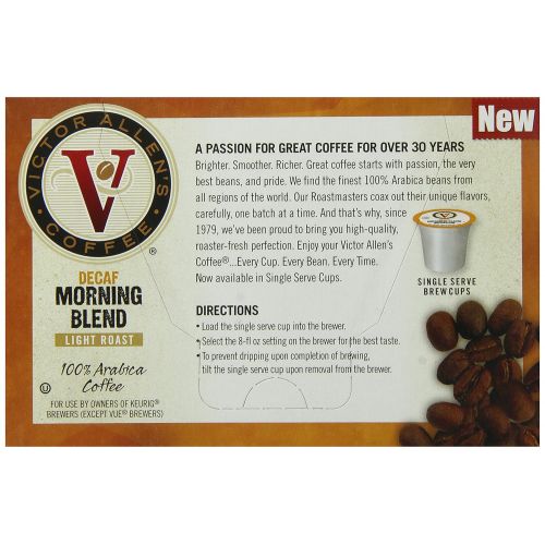  Victor Allen Coffee, Decaf Morning Blend, 12 Count (Pack of 6)