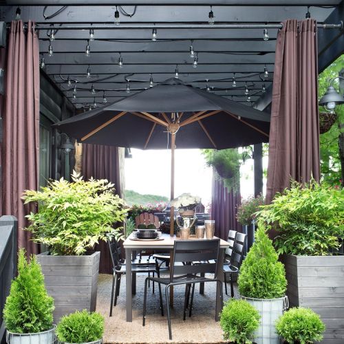  Commonwealth Home Fashions Outdoor Decor Gazebo Outdoor Grommet Top Curtain Panel-Natural, 50 x 108