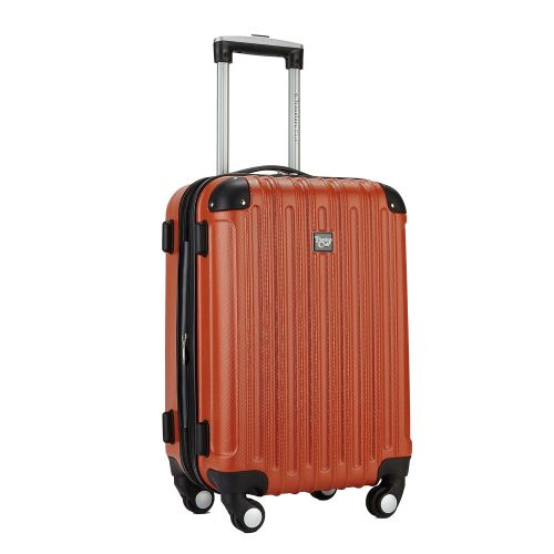  Travelers Club 20 Carry-On with Cup and Phone Convenience Pocket Expandable Spinner Luggage, Orange Color Option