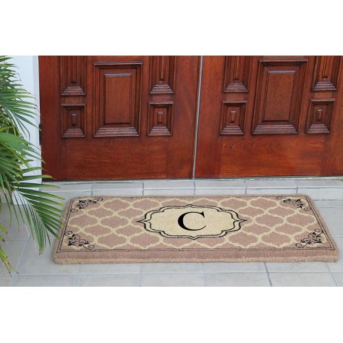  A1 Home Collections First Impression Gayle Ogee Monogrammed Entry Double Doormat,A1HOME200106-C