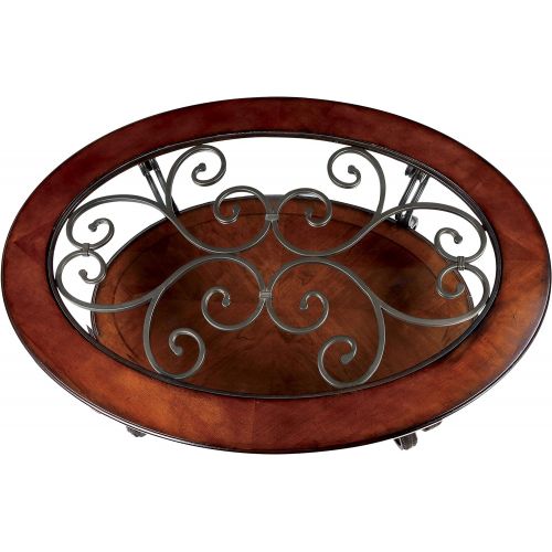  HOMES: Inside + Out IDF-4326C Elizabeth Coffee Table, Brown Cherry
