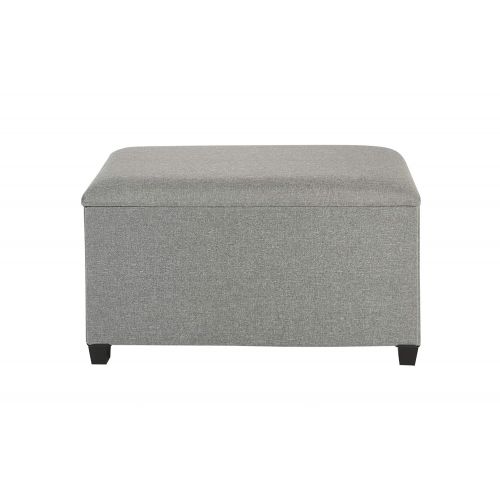  Fresh Home Elements Ottoman, Tufted 15” Storage Cube and Foot Rest, White Faux Leather