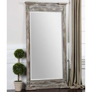 Home Decor Source 74 Light Weathered Wood Columns Cottage Wall / Floor Mirror