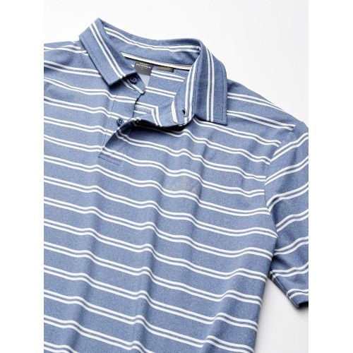 퀵실버 Quiksilver Mens Striped Reel Backlash Polo Knit Shirt