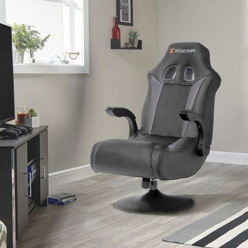  X Rocker 5128301 2.1 Wireless Bluetooth Audi Pedestal Video Gaming Chair, Black