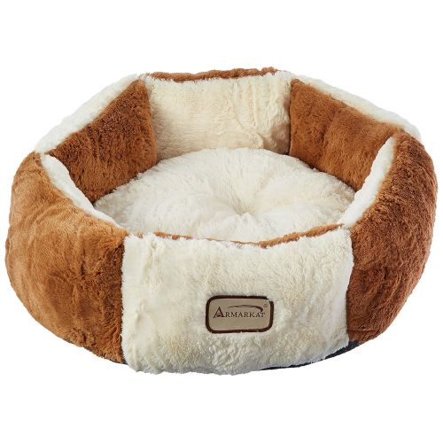  Armarkat Round or Oval Shape Pet Cat Bed for Cats and Small Dogs