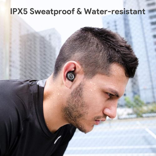  [아마존 핫딜]  [아마존핫딜]AUKEY Key Series T10, True Wireless Earbuds with Charging Case, Bluetooth 5, 7h+17h Playtime, Deep Bass, USB-C & Qi Wireless Charging, Secure Fit, Touch Control, IPX5 Water-Resista