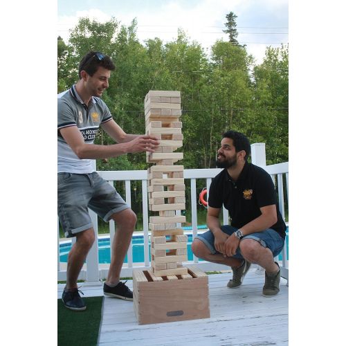  [아마존베스트]Giant Timber - Jumbo Size Wood Game - Ideal for Outdoors - Perfect for Adults, Kids 60 XL Pcs 7.5 x 2.5 x 1.5 Inch - Over 5 Feet