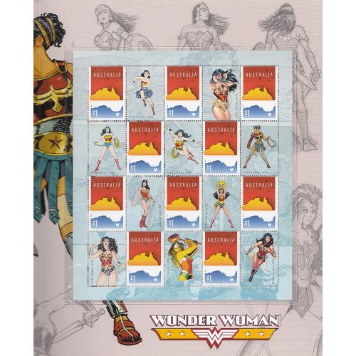  AusPost Celebrating 75 Years of Wonder Woman Collectible Postage Stamps Australia