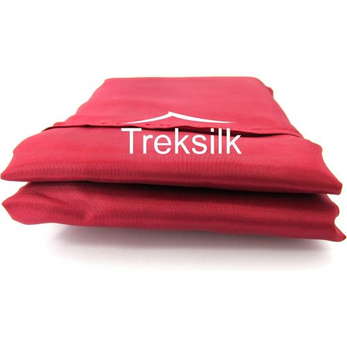 트렉 DOUBLE Treksilk CRIMSON RED ART SILK Liner Sleeping Bag Inner Sheet Hostel Sack Backpack Travel for couple Travel Accessory - Protection Bed Bugs
