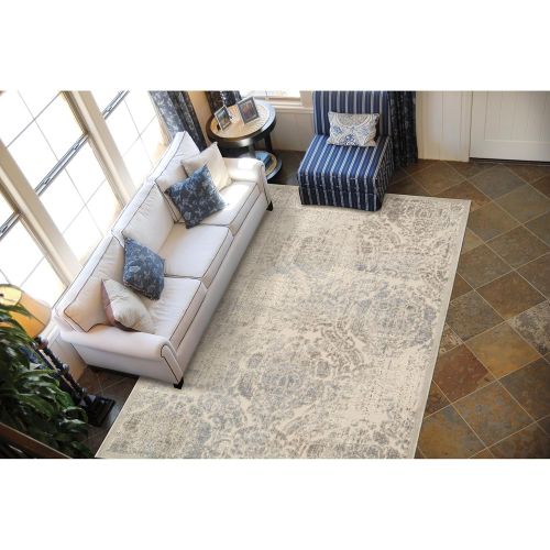  Rug Squared Corona Distressed Area Rug (CRA09), 7-Feet 9-Inches by 10-Feet 10-Inches, Ivory