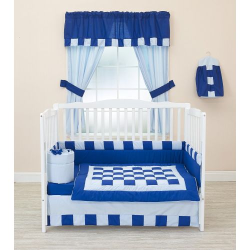  BabyDoll Bedding Baby Doll Bedding 4 Piece Patchwork Perfection Crib Bedding Set, RoyalLight Blue