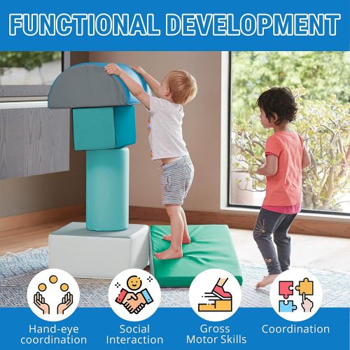  ECR4Kids SoftZone Climb and Crawl Foam Play Set for Toddlers and Preschoolers (5-Piece)