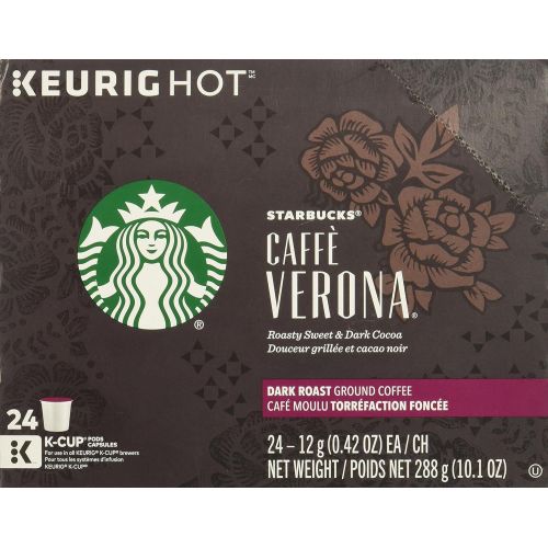 스타벅스 Starbucks Caffe Verona Dark Roast Ground Coffee 96 K cup (4boxes x 24 count)
