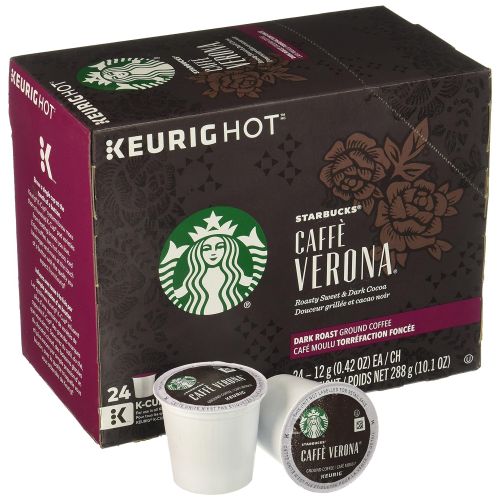 스타벅스 Starbucks Caffe Verona Dark Roast Ground Coffee 96 K cup (4boxes x 24 count)