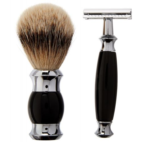  GOLDDACHS Germany Golddachs Germany Shaving Set, MACH3 Handle, Finest Badger Brush, Chrome Stand, Made In Germany, 3 Piece