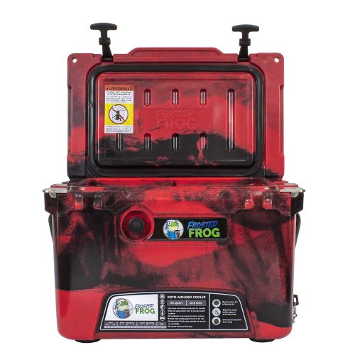  Frosted Frog Red Camo 20 Quart Ice Chest Heavy Duty High Performance Roto-Molded Commercial Grade Insulated Cooler
