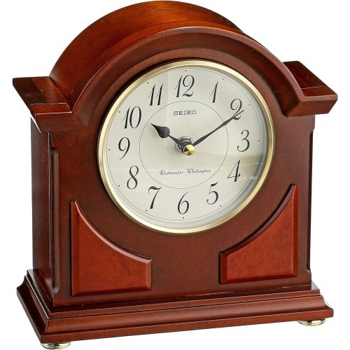 세이코 Seiko Mantel Chime Clock Brown Wooden Case