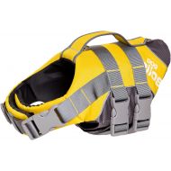 DOGHELIOS Splash-Explore Outdoor Performance 3M Reflective and Adjustable Buoyant Safety Floating Pet Dog Life Jacket Vest Harness, Large, Yellow