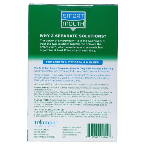  SmartMouth Mouthwash Packets Clean Mint 10 Each (Pack of 10)