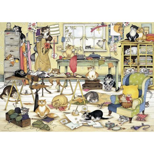  Ravensburger Crazy Cats - In the Craft Room, 1000pc Jigsaw Puzzle