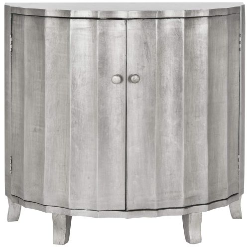  Safavieh American Homes Collection Rutherford Demilune Silver Leaf Cabinet