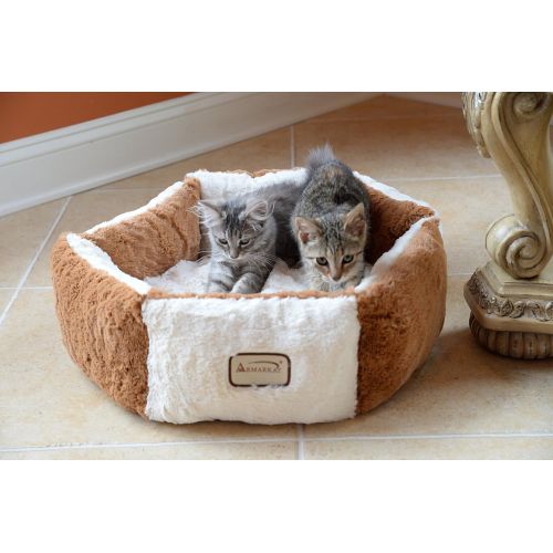  Armarkat Round or Oval Shape Pet Cat Bed for Cats and Small Dogs
