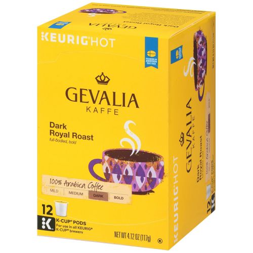  GEVALIA Gevalia Dark Royal Roast Coffee Keurig K Cup Pods (72 Count, 6 Boxes of 12)