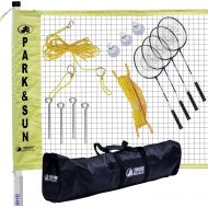 Park & Sun Sports Portable Indoor/Outdoor Badminton Net System with Carrying Bag and Accessories: Tournament Series