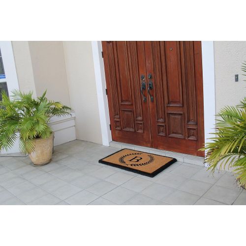  A1 Home Collections First Impression Divina Handwoven Extra Thick Leaf Doormat Monogrammed B,Large (24X39)