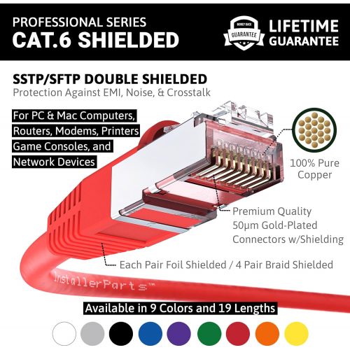  InstallerParts (150 Pack) Ethernet Cable CAT6 Cable Shielded (SSTPSFTP) Booted 2 FT - Orange - Professional Series - 10GigabitSec NetworkHigh Speed Internet Cable, 550MHZ